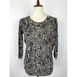 Aritzia Wilfred Knit Print Silk Cashmere Top